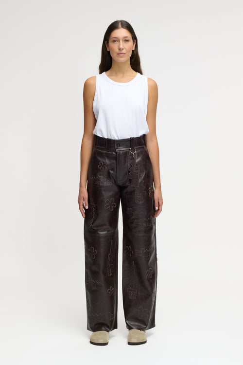 CROCODILE PANTS BROWN