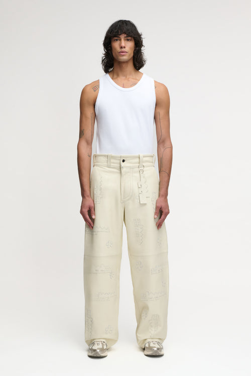CROCODILE PANTS CREAM