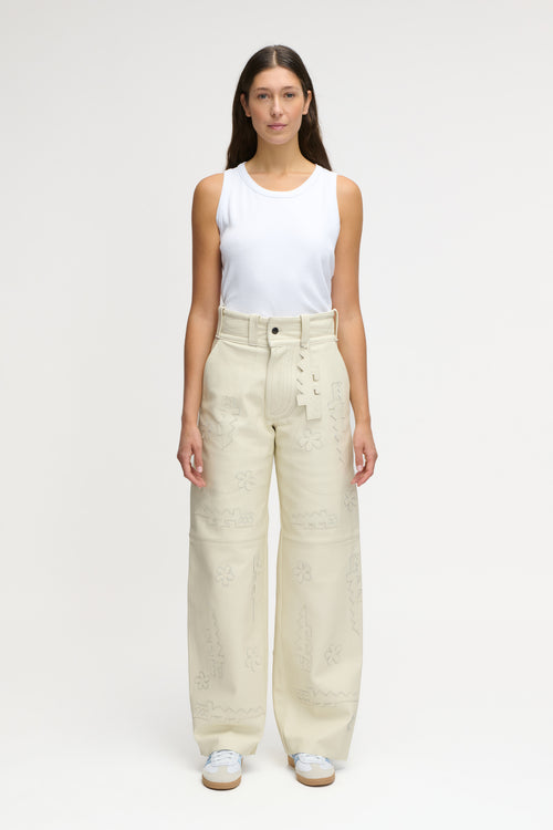 CROCODILE PANTS CREAM