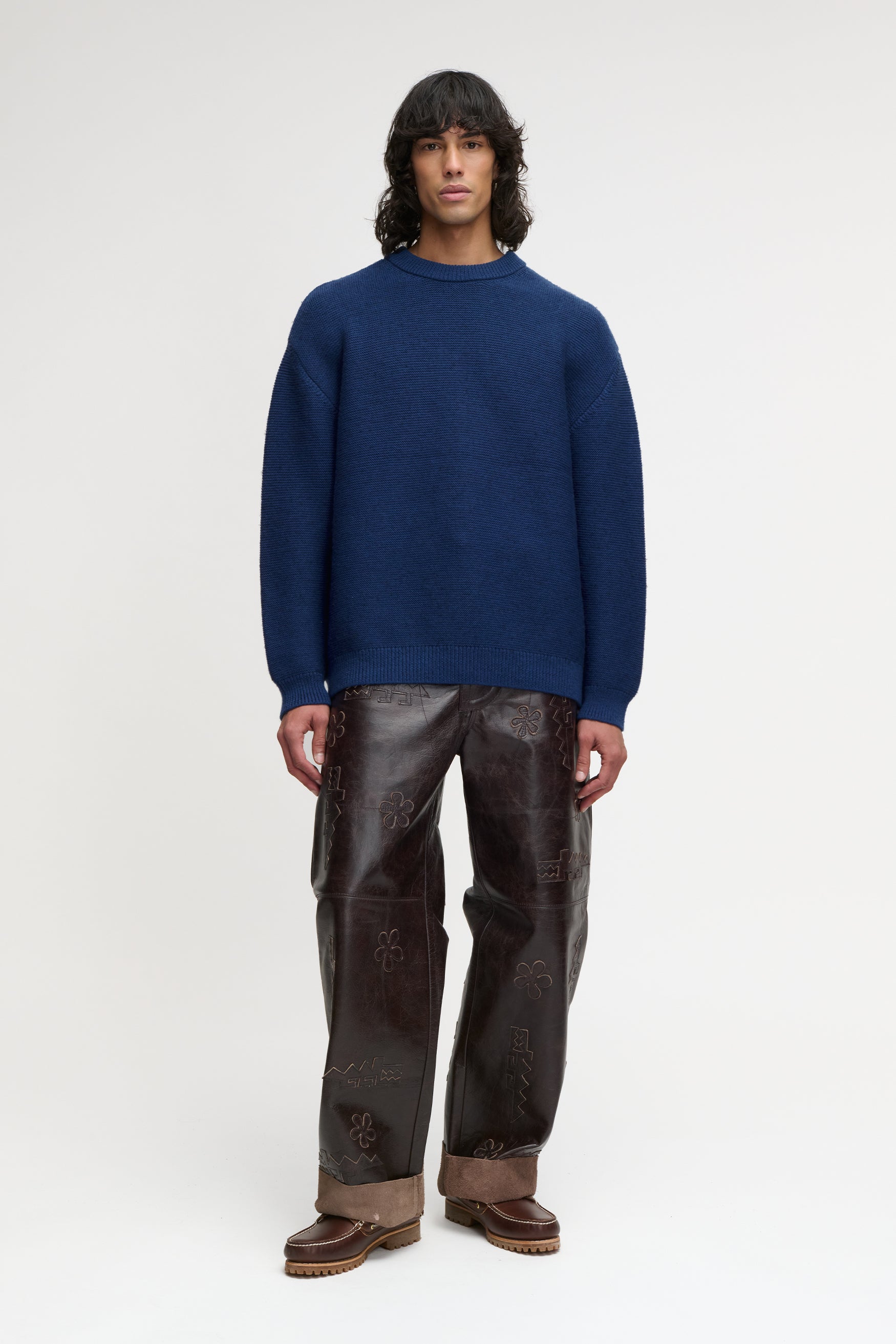 LION KNIT SWEATER BLUE