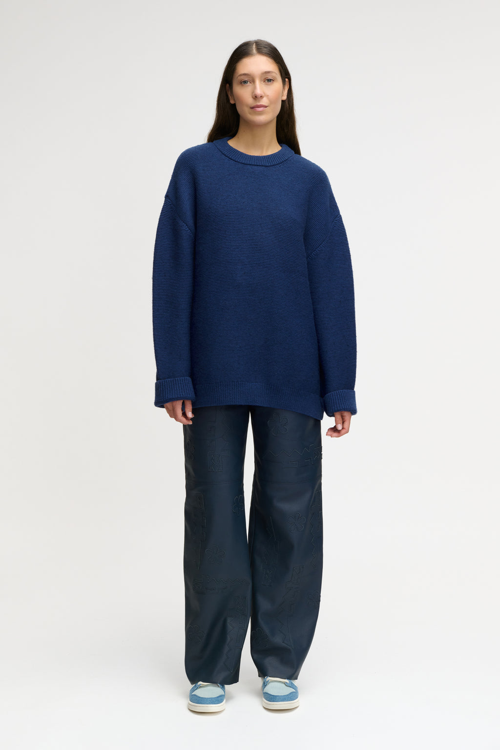 LION KNIT SWEATER BLUE