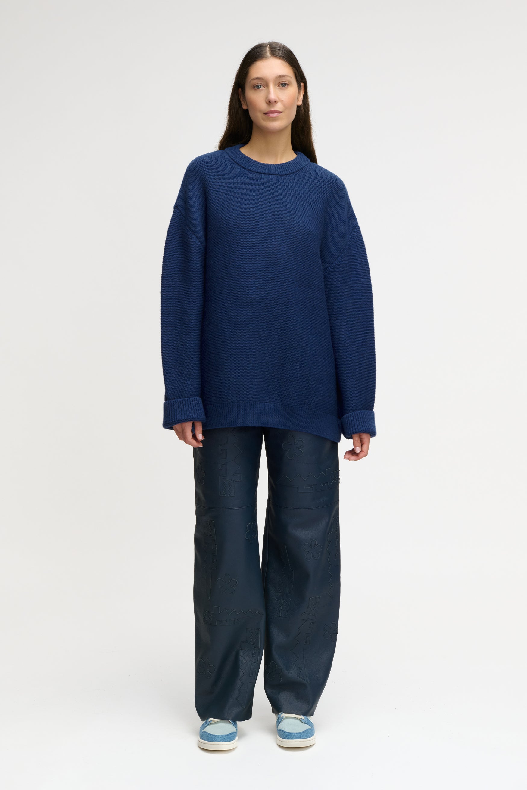 LION KNIT SWEATER BLUE