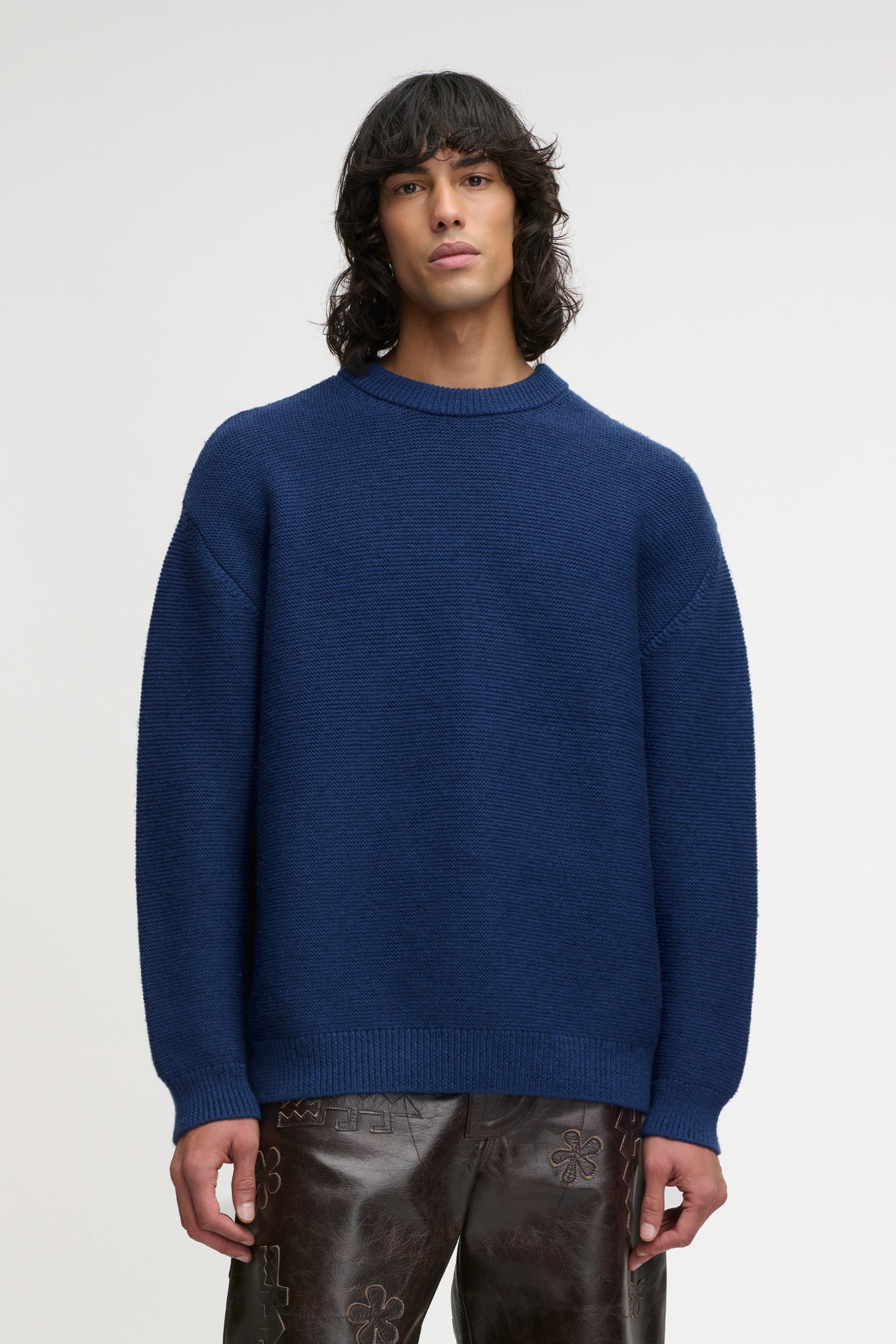 LION KNIT SWEATER BLUE