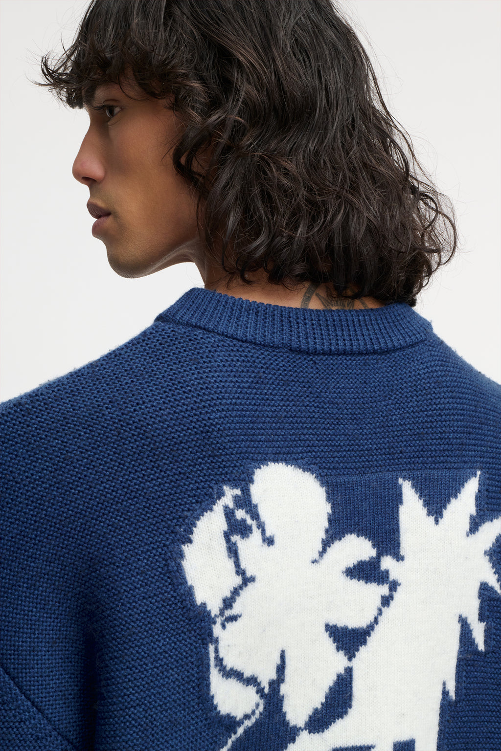 LION KNIT SWEATER BLUE