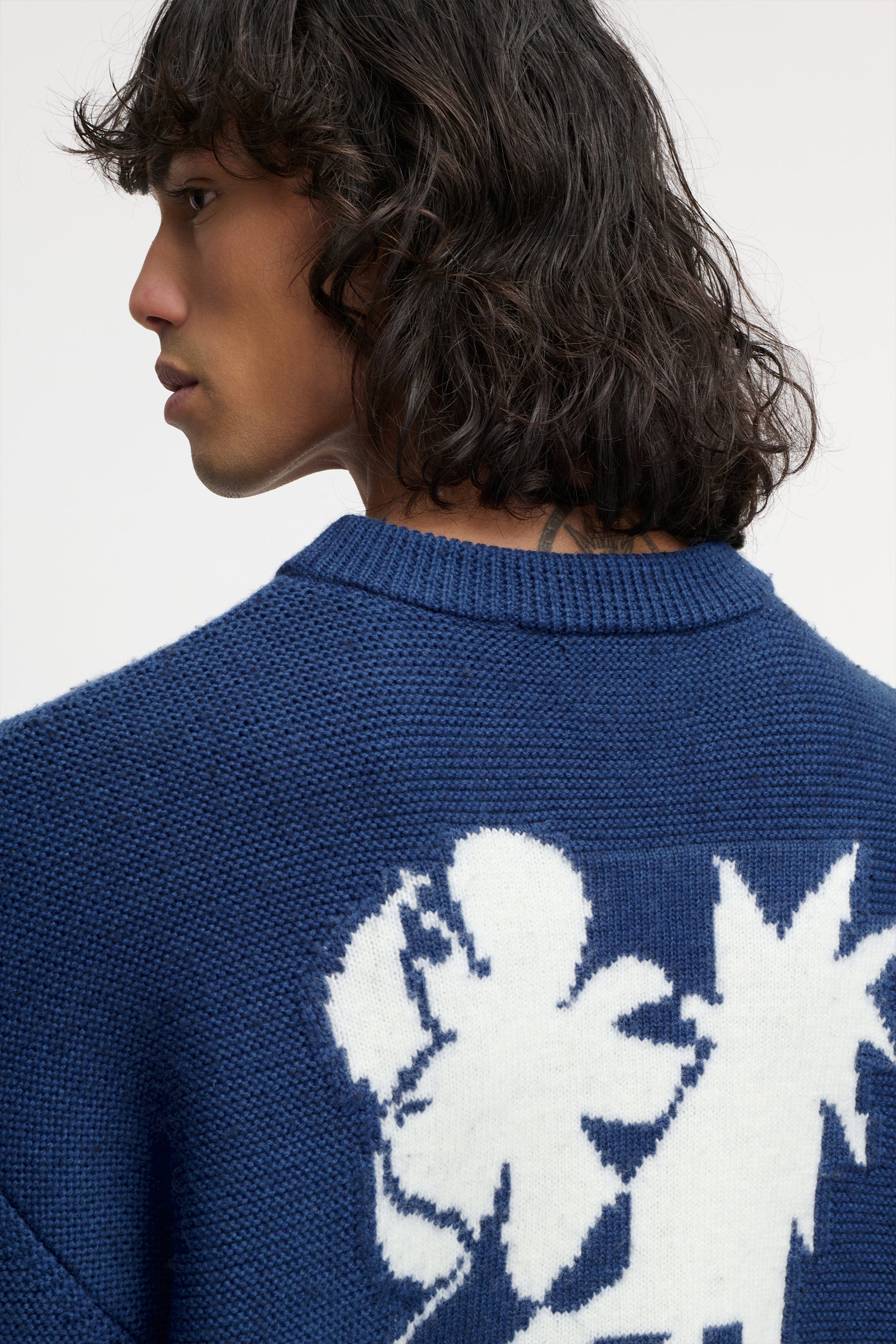 LION KNIT SWEATER BLUE